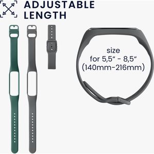 kwmobile 2x armband geschikt voor Samsung Galaxy Fit 2 - Bandjes voor fitnesstracker in donkergrijs / donkergroen