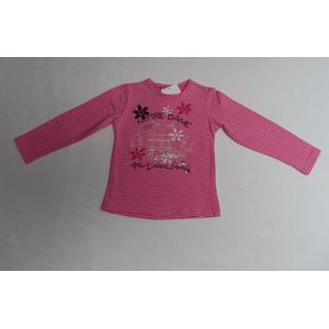 T-shirt met lange mouw - Meisje - streepje roze - Paris - 3 jaar 98