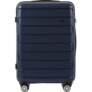 Travelsuitcase - Koffer IBIS - Reiskoffer met TSA slot – Ruimbagage – aluminium frame - polypropyleen – Donkerblauw – Maat M – ca. 65,5x43,5x25 cm