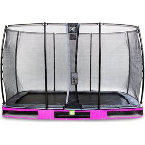 EXIT Elegant inground trampoline rechthoek 244x427cm met Economy veiligheidsnet- paars
