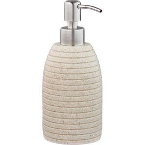 Relaxdays zeeppompje badkamer - zeepdispenser navulbaar - 300 ml - handzeeppompje - Zand