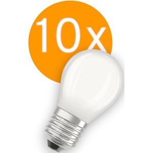 10 stuks | Ledvance LED kogellamp 4.8W 470lm 2700K Mat Dimbaar | E27 | Extra Warm Wit | 4.8 watt | 15.000 Branduren