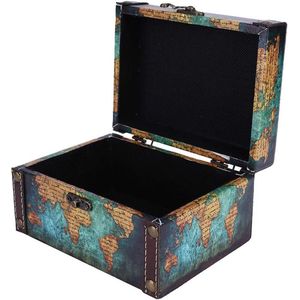 Vintage Houten Opbergdoos Sieraden Organizer - Groene Map (2208A-06) .