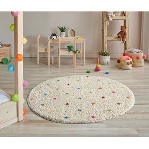 Vloerkleed hoogpolig rond 120x120 cm - Modern en zacht - Bahar Shaggy by The Carpet