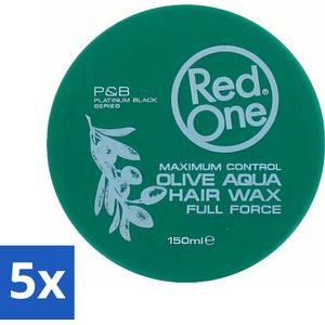 Red One - Haarwax - Cobra Aqua - Maximale Controle - Voor Krachtige Hold & Glans - 150 ml - Bulkverpakking - 5 stuks