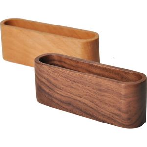 Set van 2 creatieve houten visitekaartjeshouders, klassieke houten visitekaartjeshouder, houten visitekaartjeshouder, visitekaartjesstandaard, Office Desktop Organizer