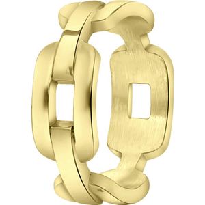 Lucardi Dames Goldplated ring Odila - Ring - Cadeau - Staal - Goudkleurig