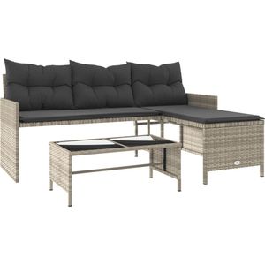 vidaXL-Tuinbank-met-tafel-en-kussens-L-vormig-poly-rattan-lichtgrijs