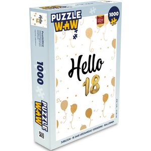 Puzzel Jubileum - 18 jaar verjaardag versiering - Ballonnen - Legpuzzel - Puzzel 1000 stukjes volwassenen