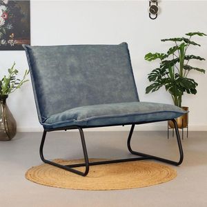 Moderne fauteuil Boris velvet Luxury blauw