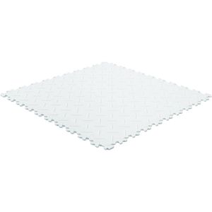 Rubbermagazijn | PVC kliktegel diamant | Wit | 50x50cm | Dikte 4mm | winkel | showroom | garage | prijs per stuk