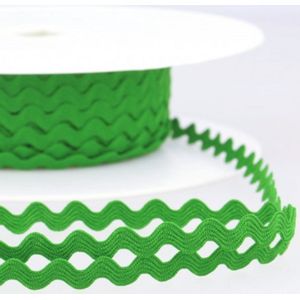 Serpentine lint 1 meter groen - zigzag lint 8mm - Stoffenboetiek