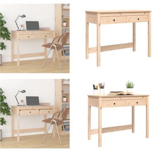 vidaXL Bureau met lades 100x50x78 cm massief grenenhout - Bureau - Bureaus - Houten Bureau - Schrijftafel