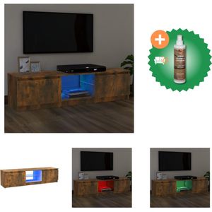 vidaXL Tv-meubel met LED-verlichting 120x30x35-5 cm gerookt eikenkleur - Kast - Inclusief Houtreiniger en verfrisser