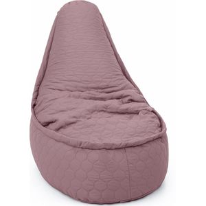 Drop & Sit - zitzak/stoel - tijdloos gewatteerd nylon - Noa JR voor kinderen - roze - 55 x 75 - 100 Liter