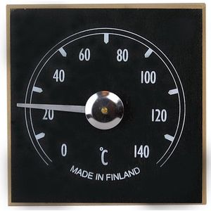 Saunia - Sauna thermometer hout - vierkant - zwart
