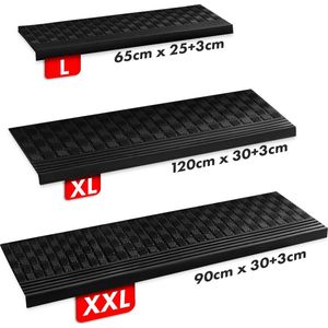 FLOORDIREKT Rubberen trapmat voor buiten - Diamond - Antislip voor traptreden - 30 x 120 cm