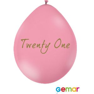Ballonnen Twenty One Pink met opdruk Goud (lucht)