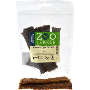 Zoolekker Vleesstrips Fazant - hondensnacks - 100 gram