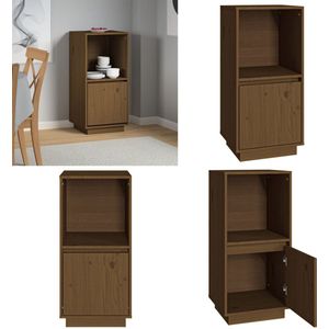 vidaXL Dressoir 38x35x80 cm massief grenenhout honingbruin - Dressoir - Dressoirs - Kast - Kastje