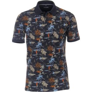 Poloshirt Palmboom En Zeilbootjes Motief Blauw Casa Moda - L