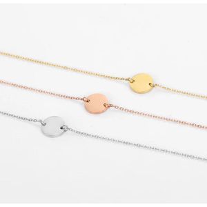 Armband Simple round - klein rondje circel - 18k goud - rosé goud - dames armband - valentijn - Cadeau
