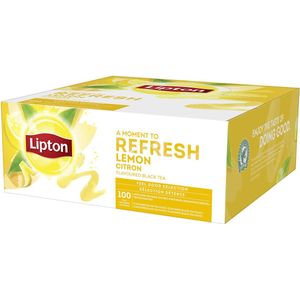 Lipton Feel Good Selection Lemon - zwarte thee citroen display 100 stuks