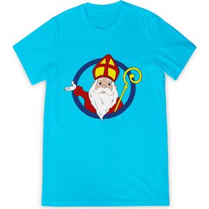 T Shirt Meisjes Jongens - Sinterklaas - Blauw - Maat 164