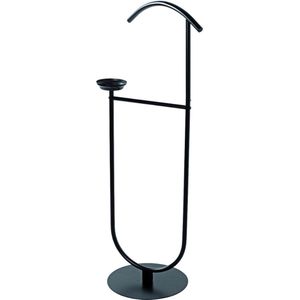 Dressboy – Kledingbutler – Frame van zwart geverfde stalen buis – Metalen bodemplaat – Strak industrieel design – 45 x 34 x 116 cm