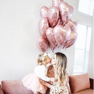 Luxe Geboorte Ballonnen set Meisje - Rose - Goud  - Folie Hart | Huwelijk - Valentijn – Marriage | Hartjes | 3 stuks – 18 inch. (45 cm) | Romantisch | Babyshower - Kraamfeest - Decoratie - Feest - Kraamtijd - Kraamborrel - Versiering - Bruiloft