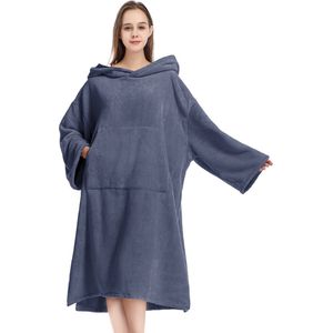 Bovista Omkleed Handdoek - Surf Poncho - Volwassenen - Dames & Heren - Zacht - Marineblauw