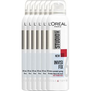 6x L'Oréal Studio Line Invisi Fix 24H Micro Diffusion Spray 250 ml
