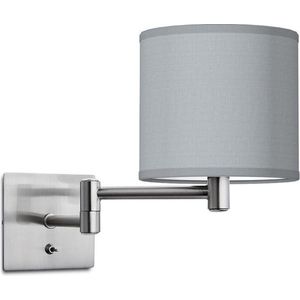 Home Sweet Home wandlamp Bling - wandlamp Swing inclusief lampenkap - lampenkap 16/16/15cm - geschikt voor E27 LED lamp - lichtgrijs