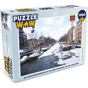 Puzzel De Brouwersgracht in Amsterdam in de winter - Legpuzzel - Puzzel 1000 stukjes volwassenen