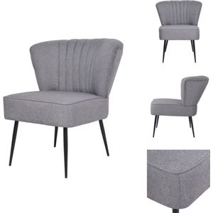 vidaXL Cocktailstoel - lichtgrijs - 64 x 73 x 81 cm - retro ontwerp - Fauteuil