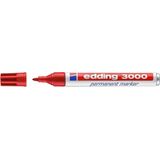 edding 3000 permanent marker rond - Rood - 1 stuk