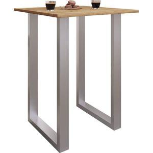 VCM Premium houten aluminium bartafel bistrotafel barbalietafel Xona 80x50 cm Premium houten aluminium bartafel bistrotafel barbalietafel Xona 80x50 cm