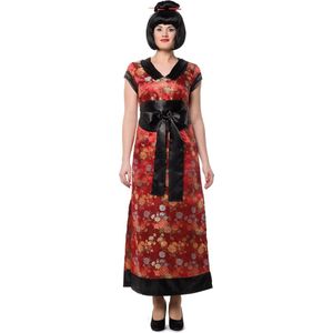 Wilbers & Wilbers - Geisha Kostuum - Wu Zetian Chinese Dame - Vrouw - Rood - Maat 44 - Carnavalskleding - Verkleedkleding