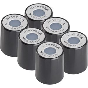 Coravin Schroefdop - Voor Wijnflessen - Kunststof - Set van 6 Stuks - Zwart