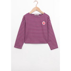 Sissy-Boy - Paars gestreept longsleeve T-shirt met patch