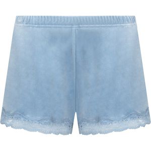 Hunkemöller Short Velours Kant Blauw XS