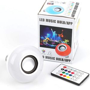 LED-gloeilamp met muziek E26 / E27 Bluetooth RGB-luidspreker - Kleur veranderende gloeilamp met afstandsbediening en USB-poort - Feest thuis