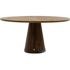 Riviera Maison Eettafel rond - Siroko Beach Dining Table Dia 160 - Gerecycled Eikenhout - Bruin