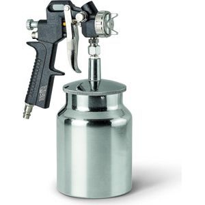 Spuitpistool voor lakken - Model 1861 airbrush met 1 liter verftank - Mondstuk 15 mm - Rozen- of platte straal - Max. druk 4 bar