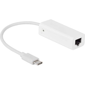 USB C netwerkadapter - Wit - 0.15 meter - Allteq