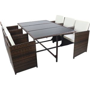 VCM VCM 9-delige tuinmeubelen tuinmeubelen glazen tafel stoelen rotan Raloso VCM 9-delige tuinmeubelen tuinmeubelen glazen tafel stoelen rotan Raloso