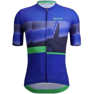 Santini Mirage Korte Mouwen Fietsshirt Blauw 3XL Man