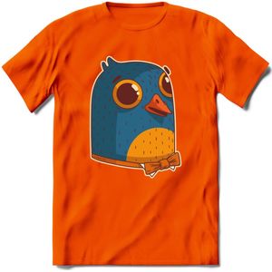 Strik duif T-Shirt Grappig | Dieren vogel Kleding Kado Heren / Dames | Animal Skateboard Cadeau shirt - Oranje - 3XL