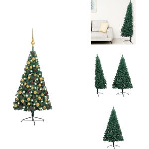vidaXL Kunstkerstboom PE/PVC - 150 cm - LED-verlichting - Groen - USB-aansluiting - Decoratieve kerstboom