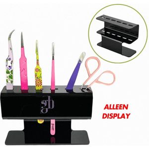 Guardian Beauty Pincet/Tweezer Display Houder/Rack/Stand – 6 Slots Organizer Zwart- voor Manicure/Pedicure/Wimperextensions/Professioneel Salon- en Thuisgebruik